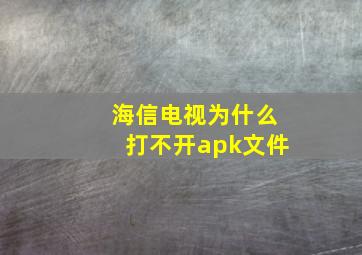 海信电视为什么打不开apk文件