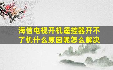 海信电视开机遥控器开不了机什么原因呢怎么解决