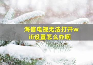 海信电视无法打开wifi设置怎么办啊