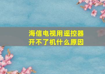 海信电视用遥控器开不了机什么原因