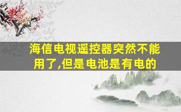 海信电视遥控器突然不能用了,但是电池是有电的