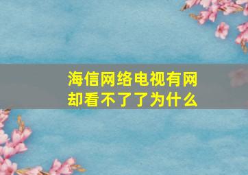 海信网络电视有网却看不了了为什么