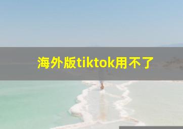 海外版tiktok用不了