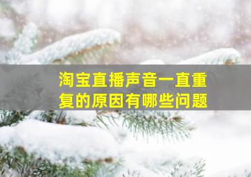 淘宝直播声音一直重复的原因有哪些问题