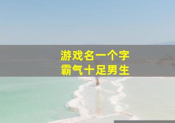 游戏名一个字霸气十足男生