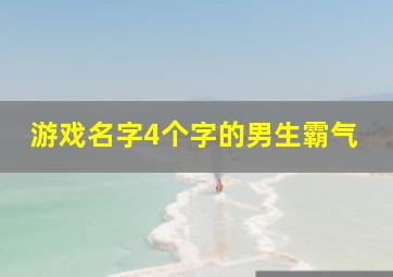 游戏名字4个字的男生霸气