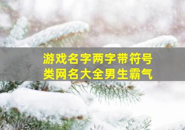 游戏名字两字带符号类网名大全男生霸气