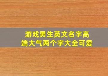 游戏男生英文名字高端大气两个字大全可爱