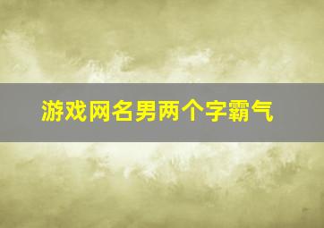 游戏网名男两个字霸气