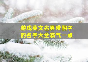 游戏英文名男带翻字的名字大全霸气一点