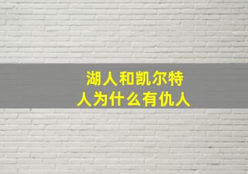 湖人和凯尔特人为什么有仇人