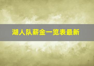 湖人队薪金一览表最新