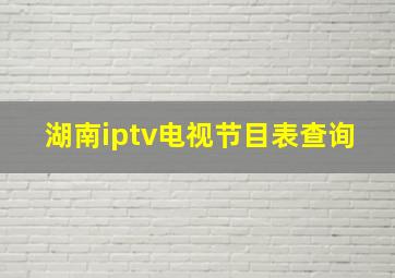 湖南iptv电视节目表查询