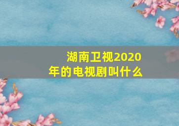 湖南卫视2020年的电视剧叫什么