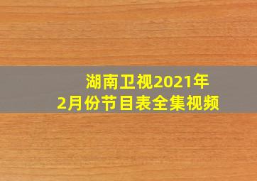 湖南卫视2021年2月份节目表全集视频