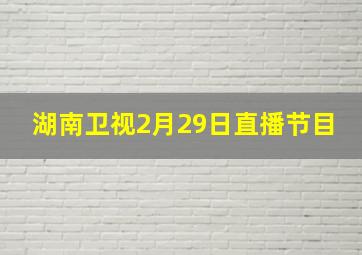 湖南卫视2月29日直播节目