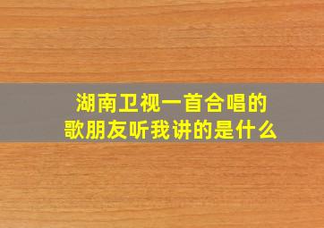 湖南卫视一首合唱的歌朋友听我讲的是什么