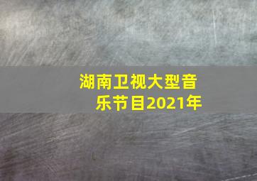 湖南卫视大型音乐节目2021年