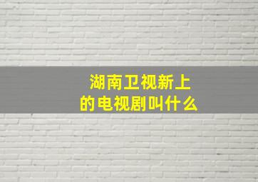 湖南卫视新上的电视剧叫什么