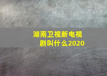 湖南卫视新电视剧叫什么2020