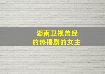 湖南卫视曾经的热播剧的女主