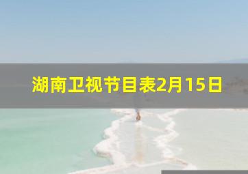 湖南卫视节目表2月15日