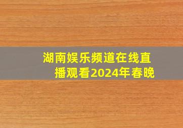 湖南娱乐频道在线直播观看2024年春晚