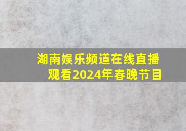 湖南娱乐频道在线直播观看2024年春晚节目