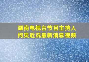 湖南电视台节目主持人何炅近况最新消息视频