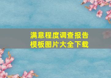 满意程度调查报告模板图片大全下载