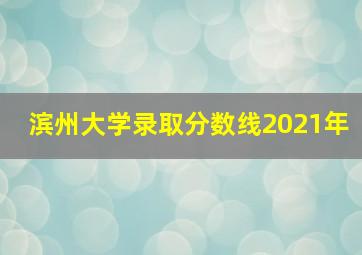 滨州大学录取分数线2021年