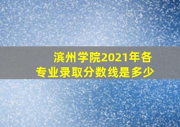 滨州学院2021年各专业录取分数线是多少