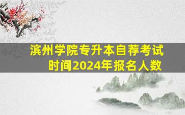 滨州学院专升本自荐考试时间2024年报名人数