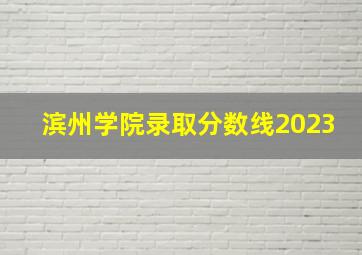 滨州学院录取分数线2023