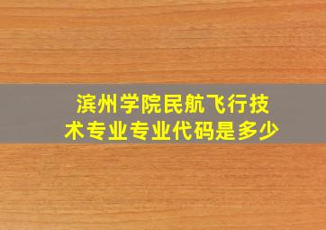 滨州学院民航飞行技术专业专业代码是多少