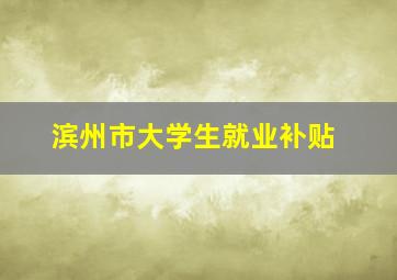 滨州市大学生就业补贴