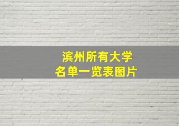 滨州所有大学名单一览表图片