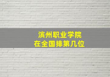 滨州职业学院在全国排第几位