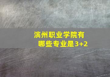 滨州职业学院有哪些专业是3+2