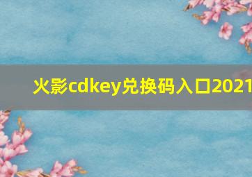 火影cdkey兑换码入口2021