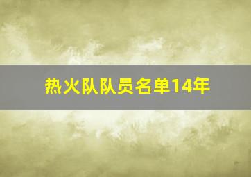 热火队队员名单14年