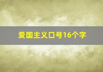 爱国主义口号16个字