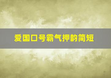 爱国口号霸气押韵简短