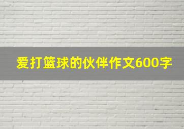 爱打篮球的伙伴作文600字