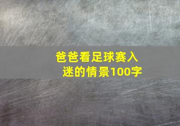 爸爸看足球赛入迷的情景100字