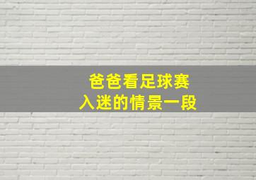 爸爸看足球赛入迷的情景一段