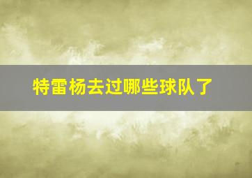 特雷杨去过哪些球队了