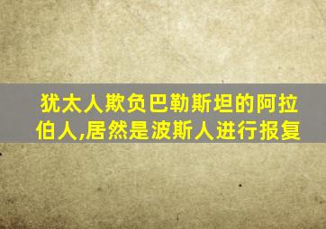 犹太人欺负巴勒斯坦的阿拉伯人,居然是波斯人进行报复