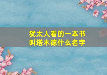 犹太人看的一本书叫塔木德什么名字