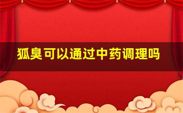 狐臭可以通过中药调理吗